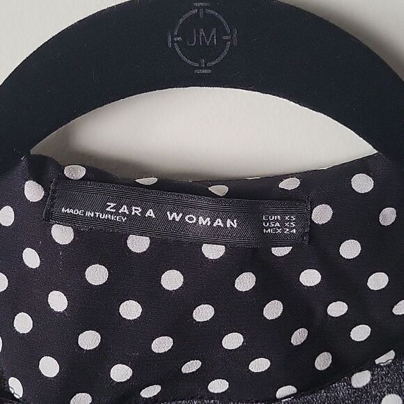 Zara Black White Dot Mini Summer Waist Tie Fit Flare Whimsy Flowy Coquette Girly - Picture 5 of 15